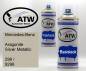 Preview: Mercedes-Benz, Aragonite Silver Metallic, 296 / 9296: 400ml Sprühdose + 400ml Klarlack - Set, von ATW Autoteile West.
